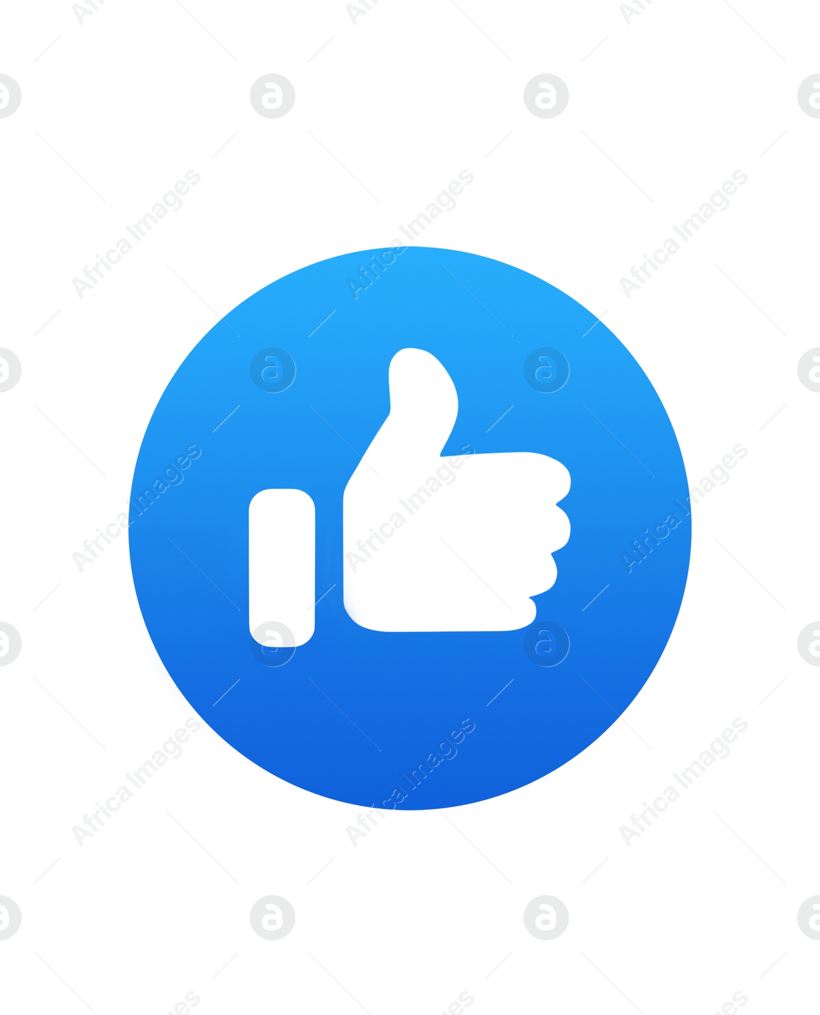 Illustration of MYKOLAIV, UKRAINE - SEPTEMBER 19, 2021: Thumb up sign isolated on white. Facebook like button