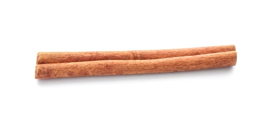 Aromatic cinnamon stick on white background