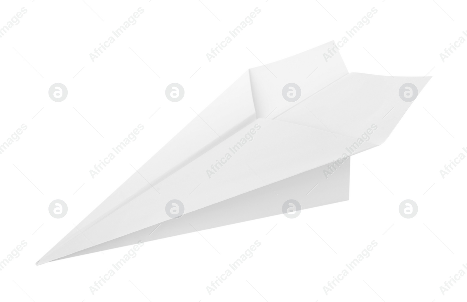 Photo of One handmade paper plane isolated on white