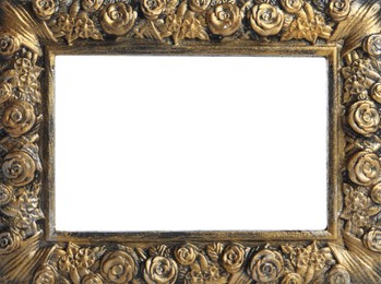 Image of Vintage frame with blank white background. Mockup for design