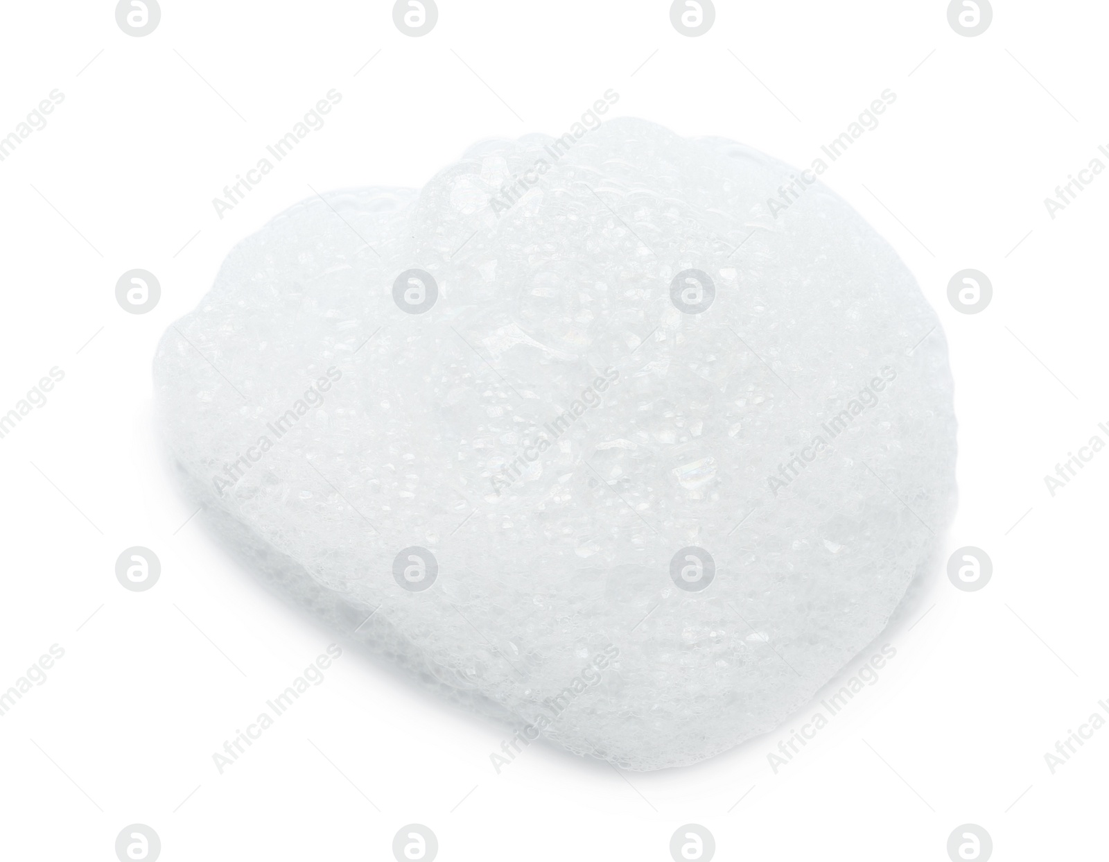 Photo of Drop of bath foam isolated on white, top view