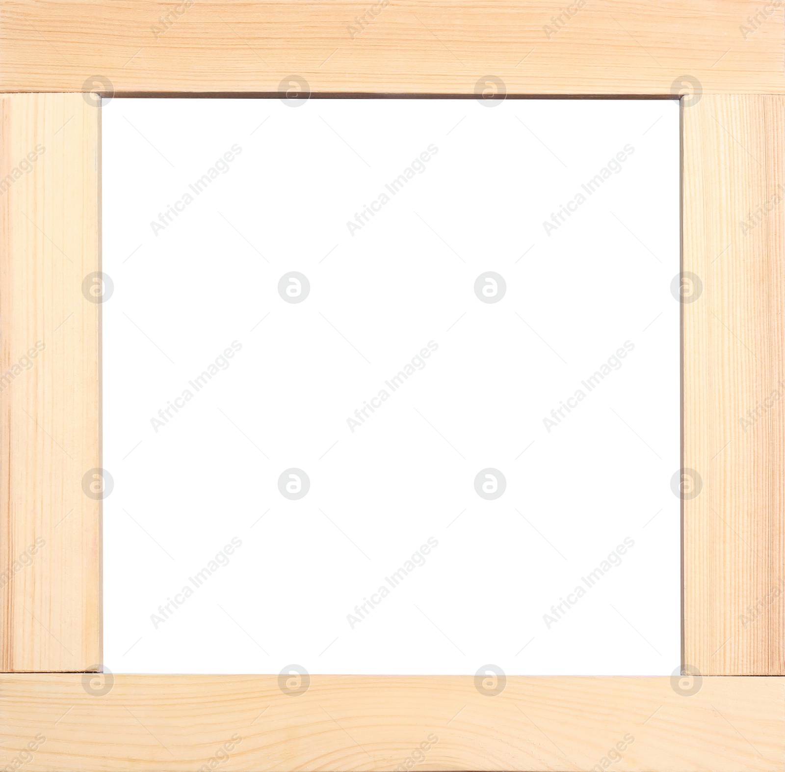 Image of Wooden frame with blank white background. Mockup for design