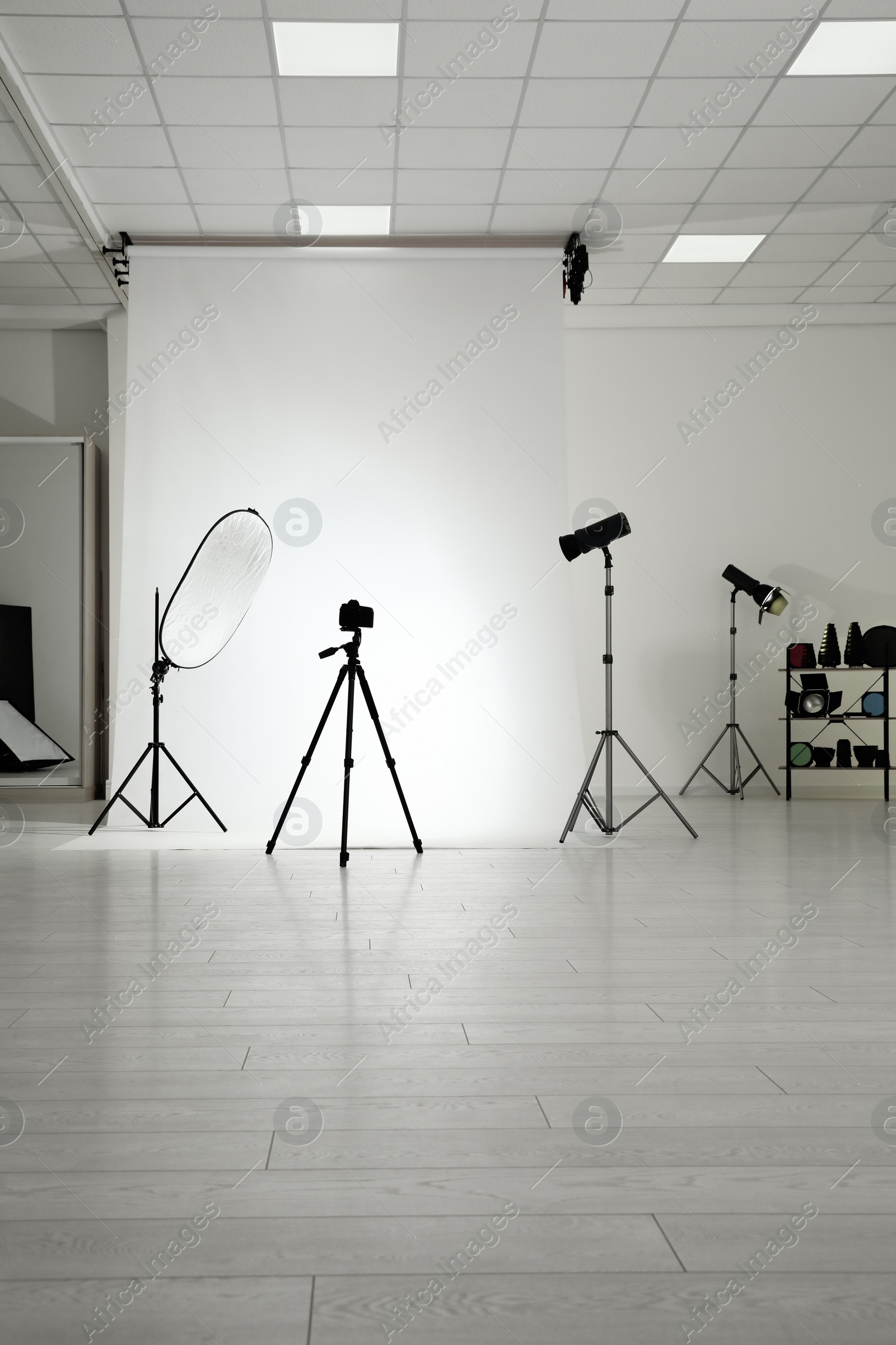 Photo of Photo studio interior with set of professional equipment