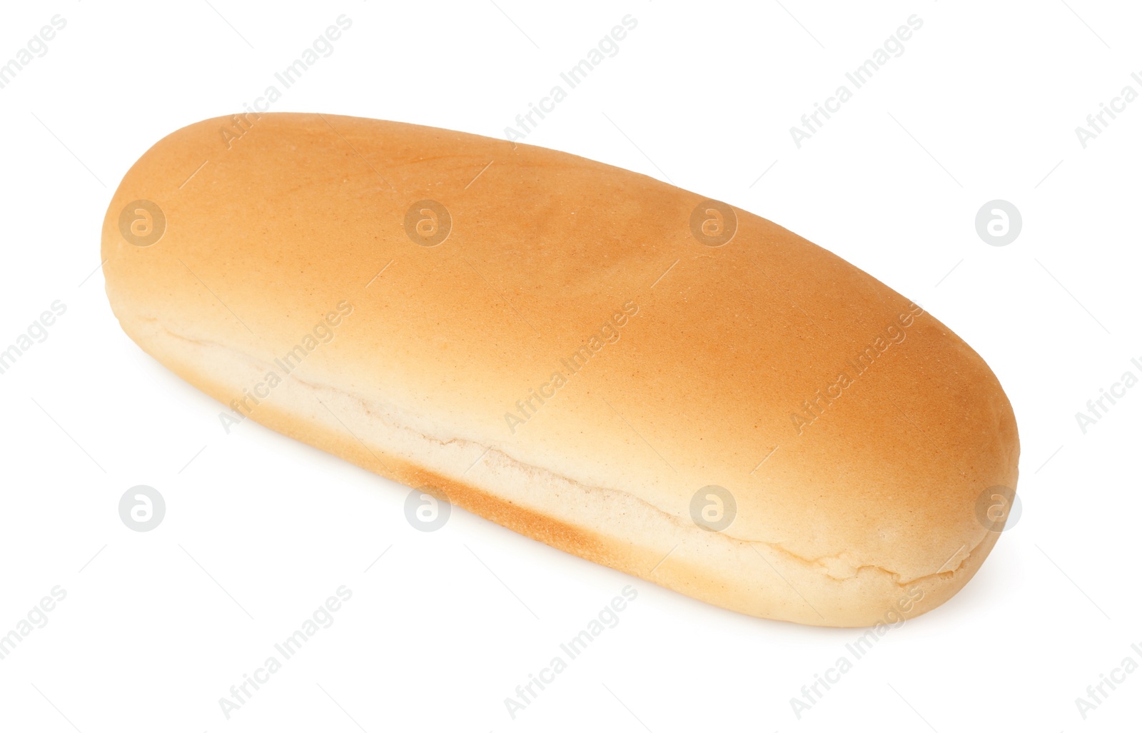 Photo of One fresh hot dog bun isolated on white