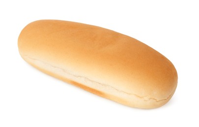 One fresh hot dog bun isolated on white