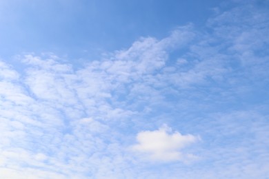 Beautiful blue sky with white clouds on sunny day