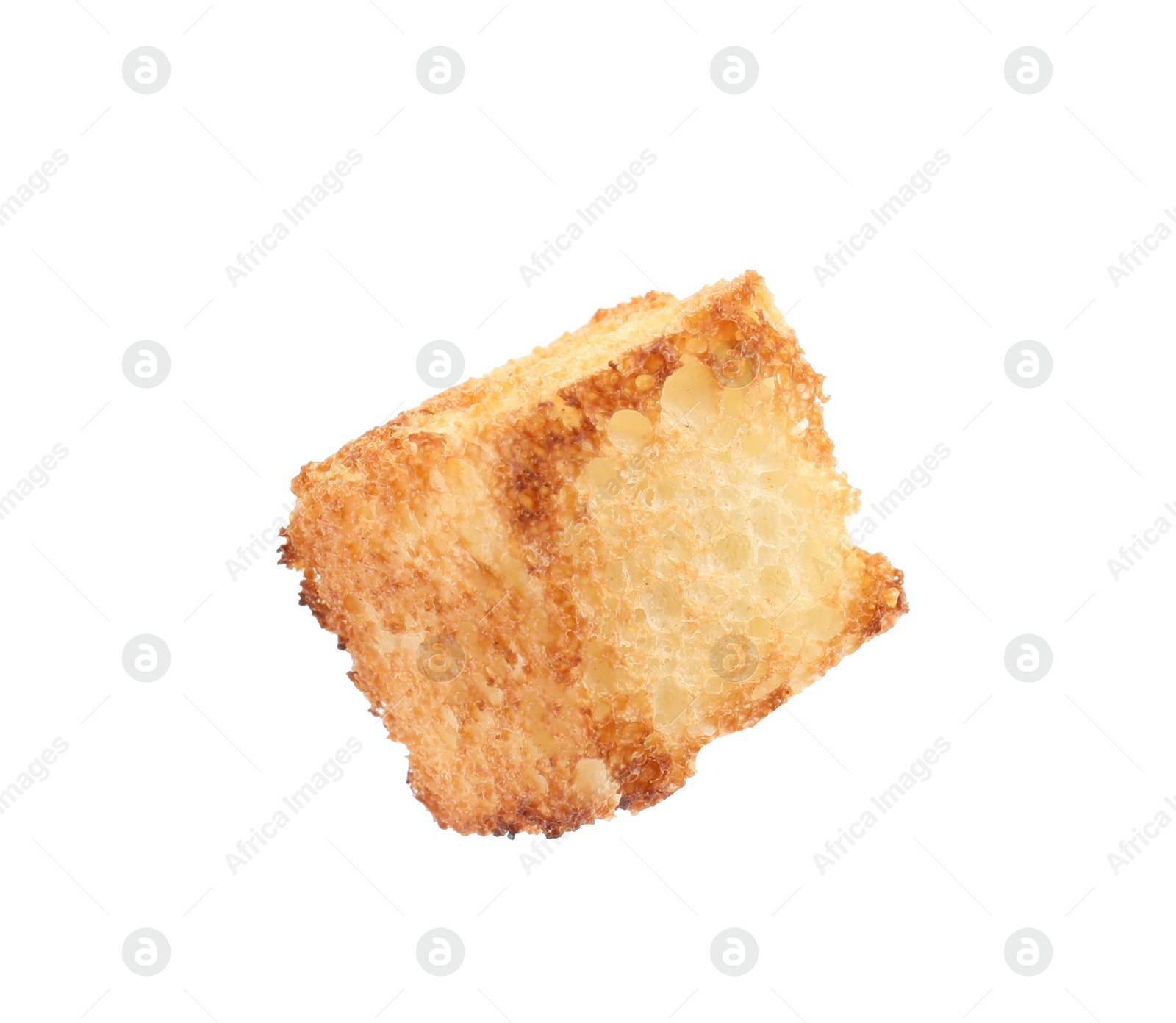 Photo of Tasty crispy fried crouton on white background