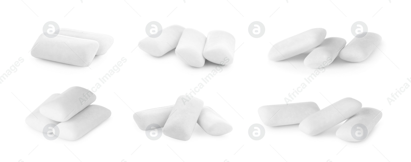 Image of Pellet chewing gums isolated on white, set