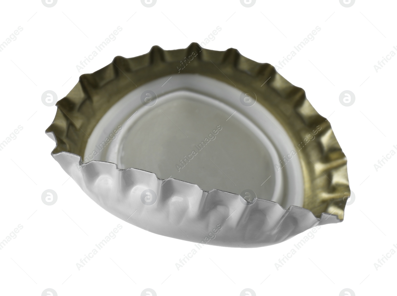 Photo of One beer bottle cap isolated on white