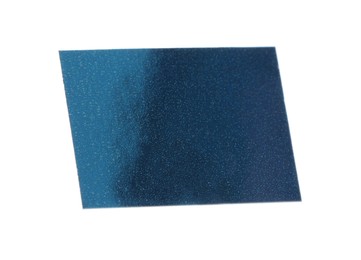 Piece of blue confetti isolated on white