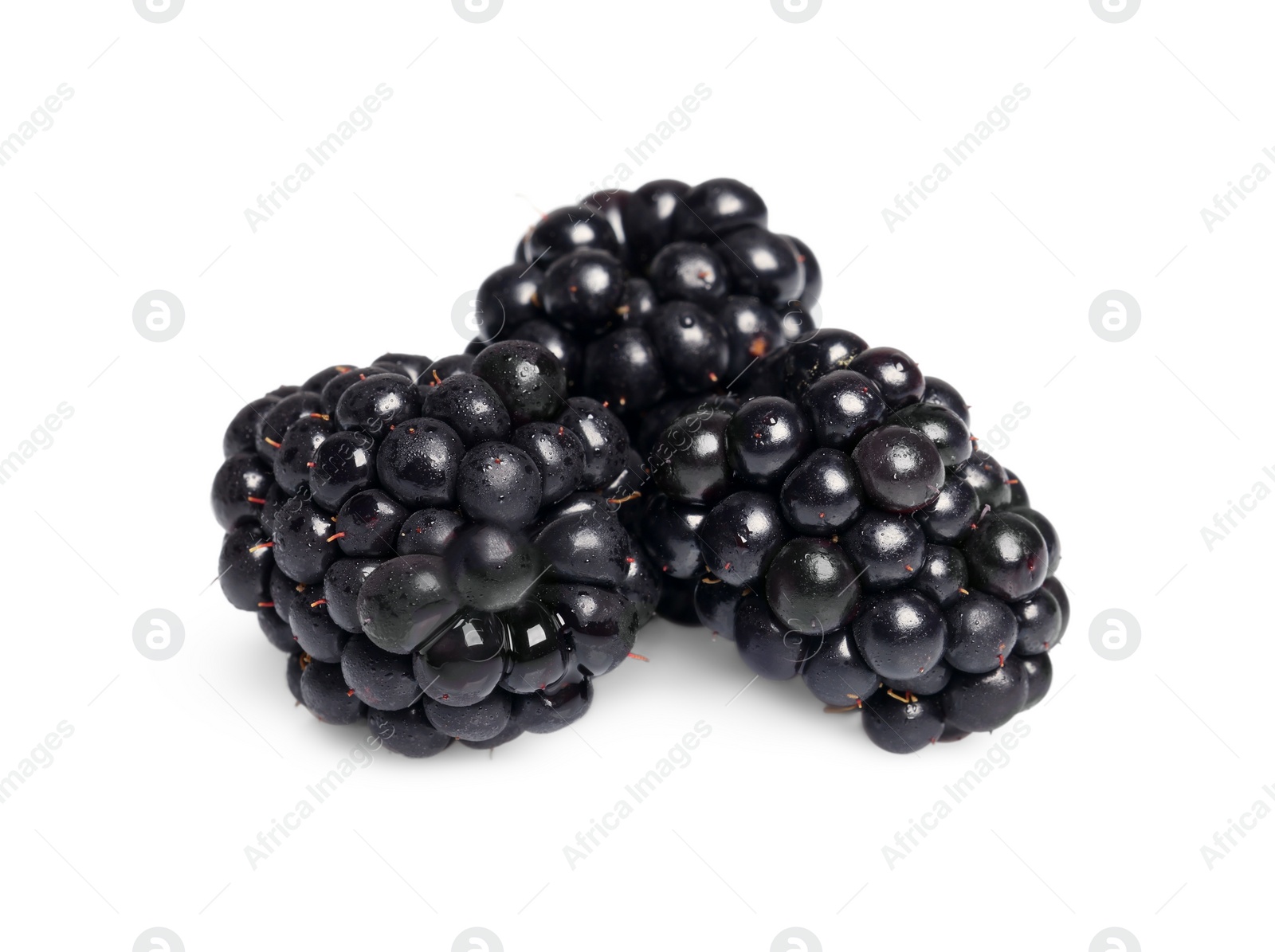 Photo of Tasty fresh ripe blackberries isolated on white