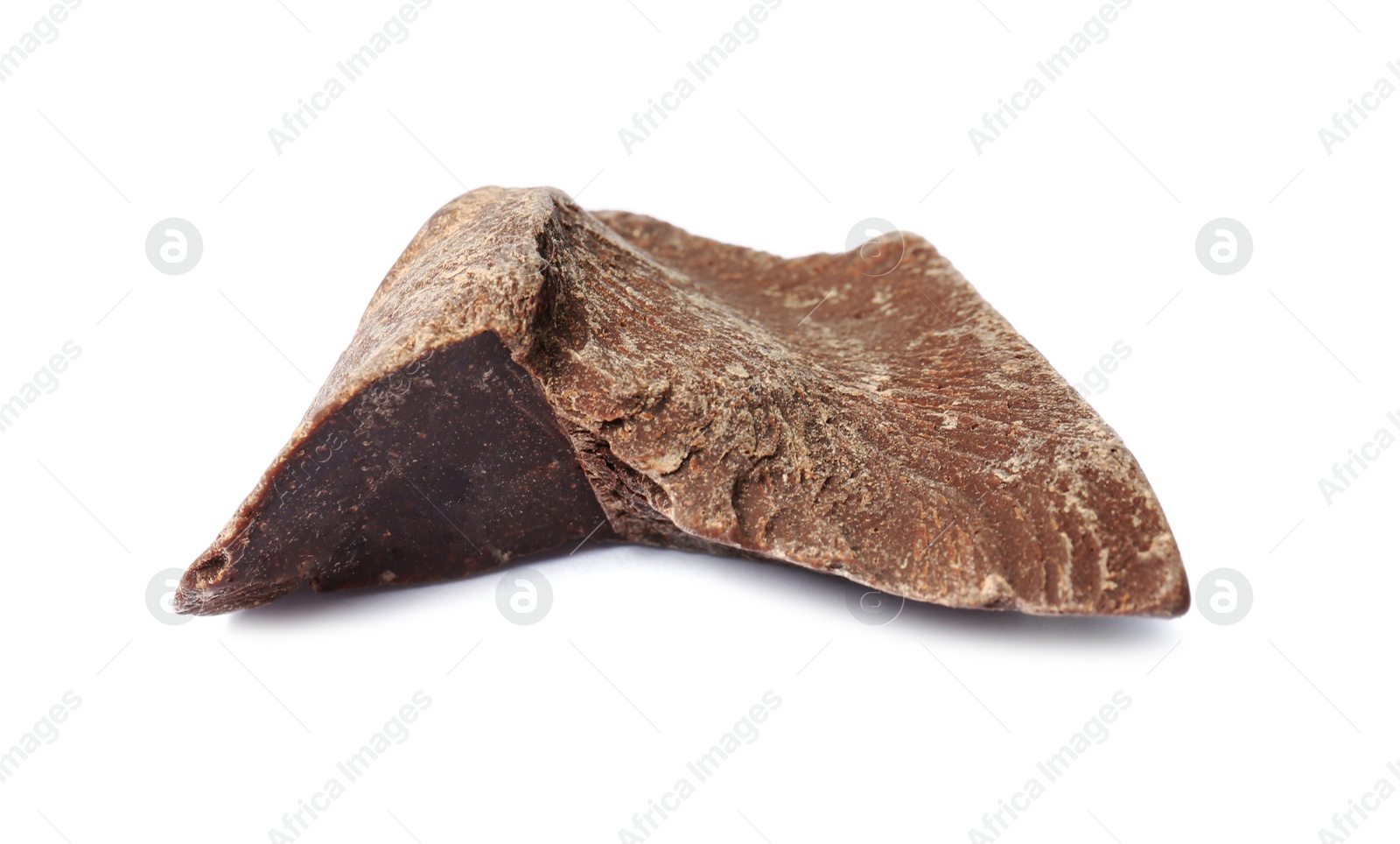 Photo of Delicious chocolate chunk on white background