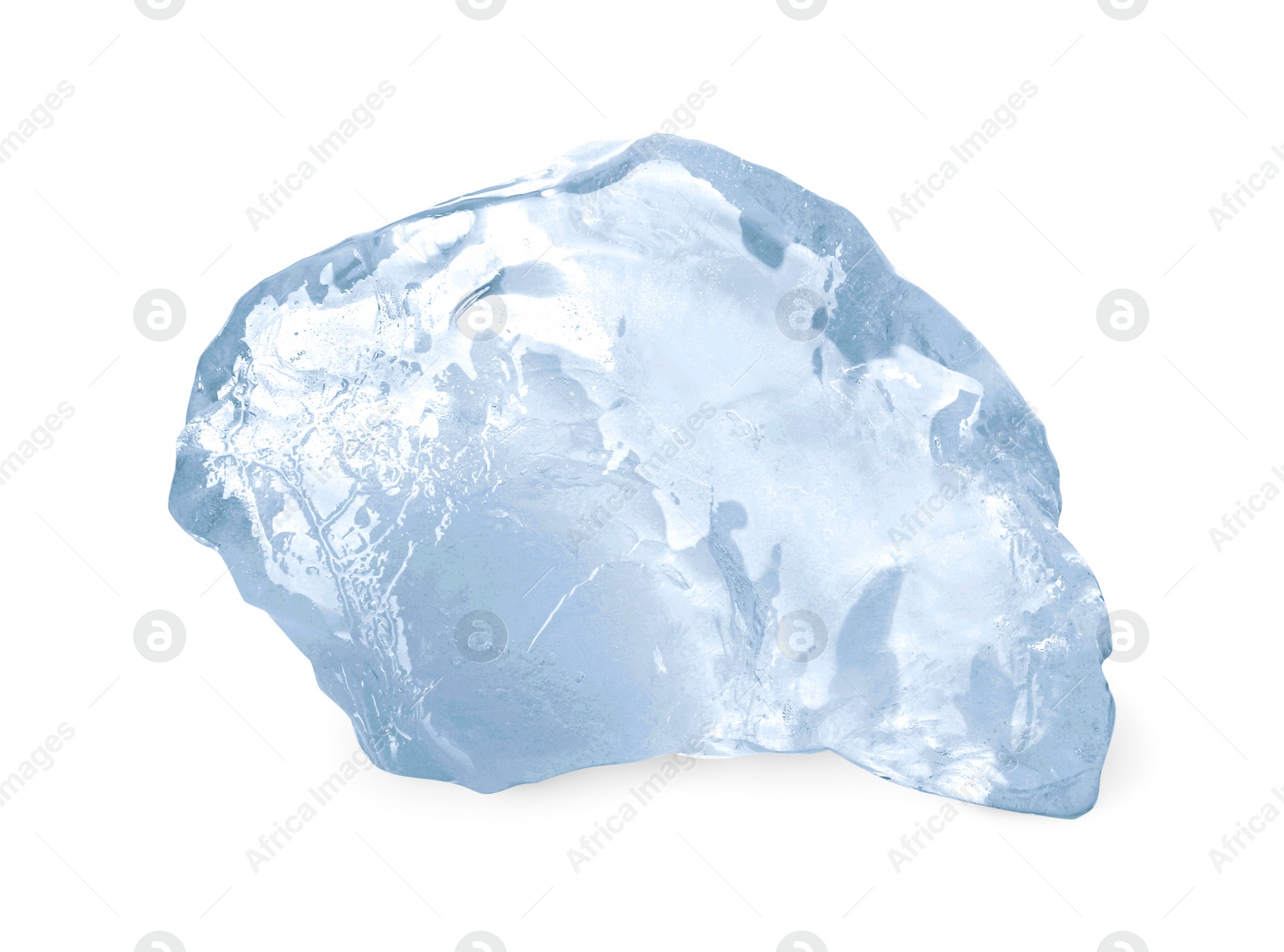 Photo of One piece of clear ice isolated on white