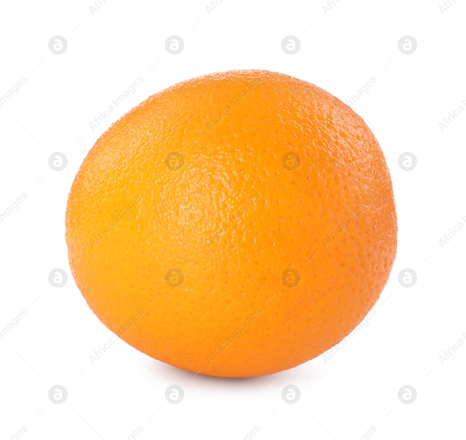 Photo of One fresh ripe orange isolated on white