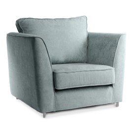 Image of One comfortable sea gray armchair isolated on white