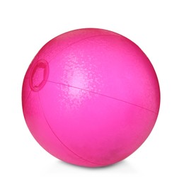 Photo of Inflatable pink beach ball isolated on white