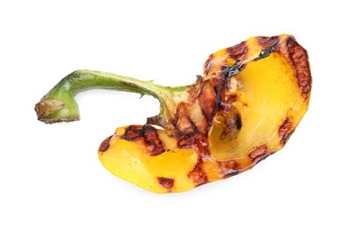 Photo of Slice of grilled yellow pepper isolated on white