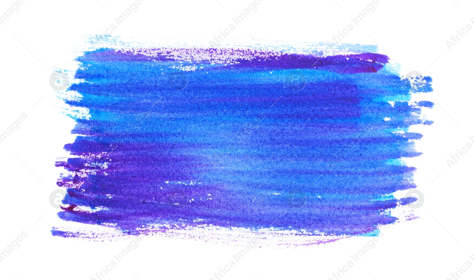 Photo of Colorful paint strokes drawn with brush on white background, top view