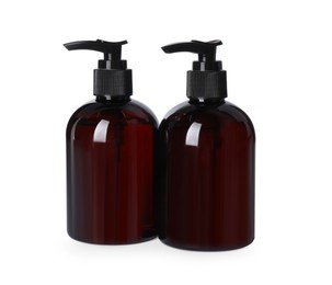 Photo of Two bottles of shampoo isolated on white