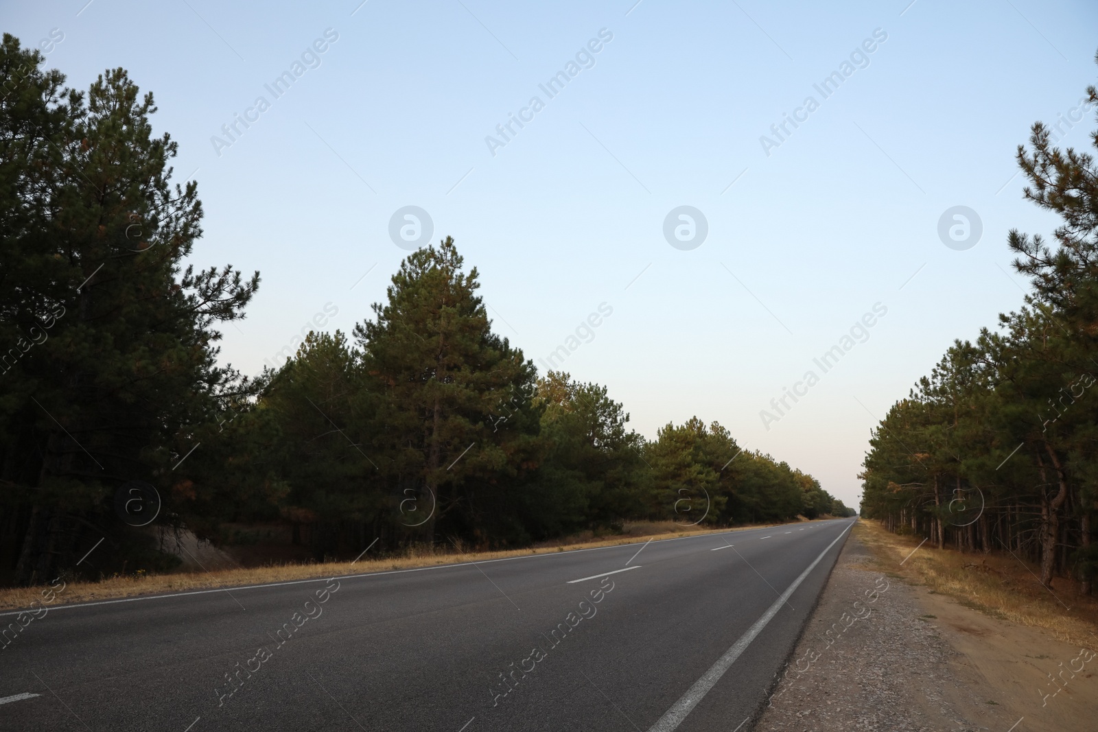 Photo of Beautiful view of empty asphalt highway. Road trip