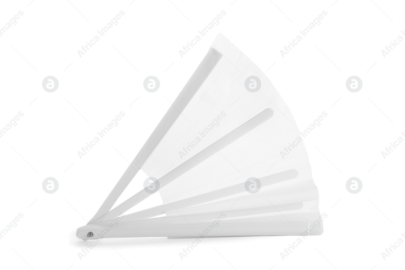 Photo of Folding light hand fan isolated on white