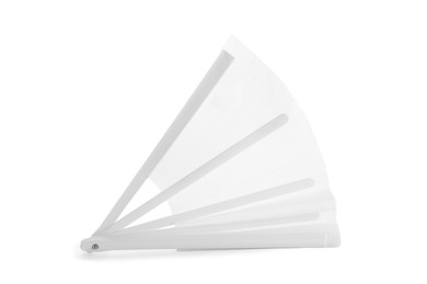 Photo of Folding light hand fan isolated on white
