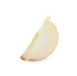 Piece of fresh onion isolated on white