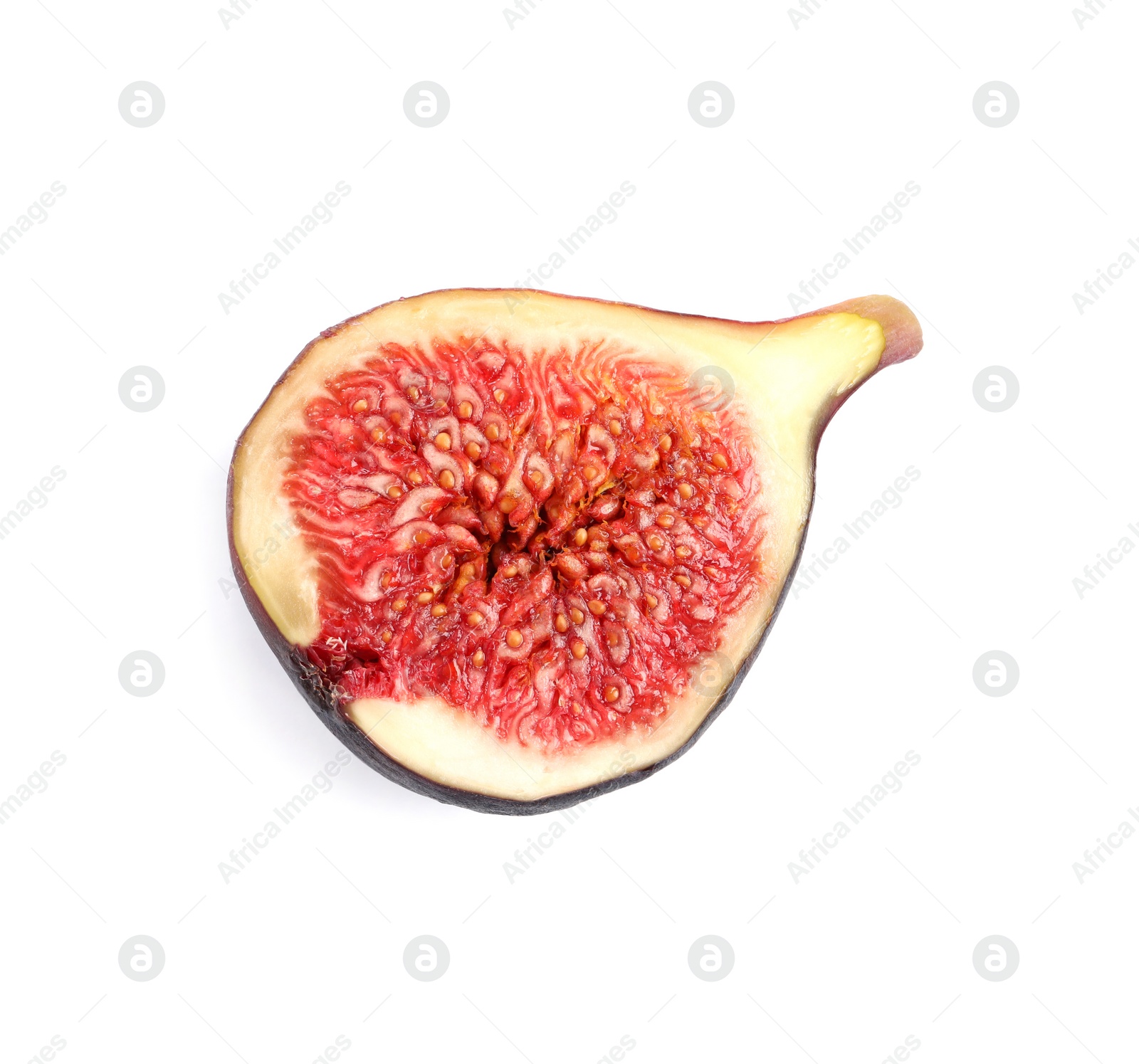 Photo of Half of fresh fig isolated on white