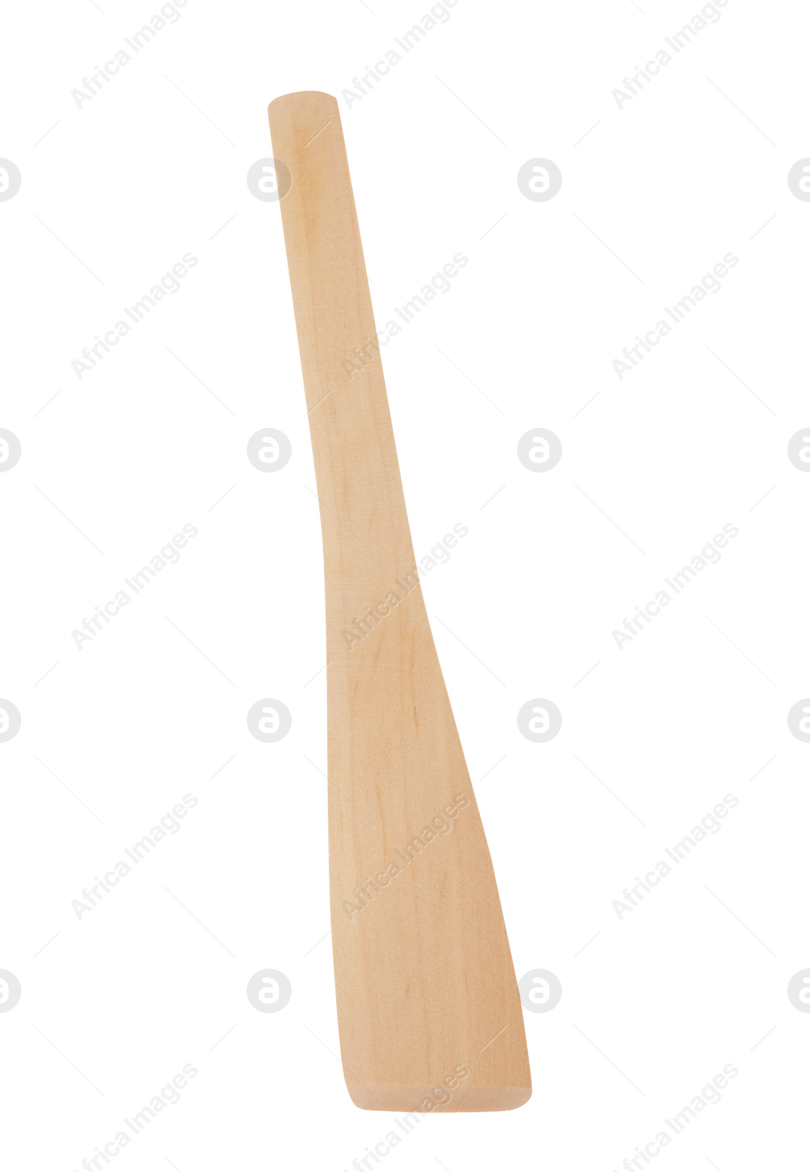 Photo of Wooden spatula isolated on white. Kitchen utensil