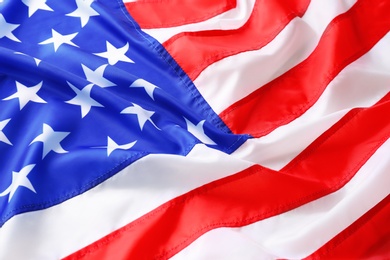Photo of American flag as background. National symbol