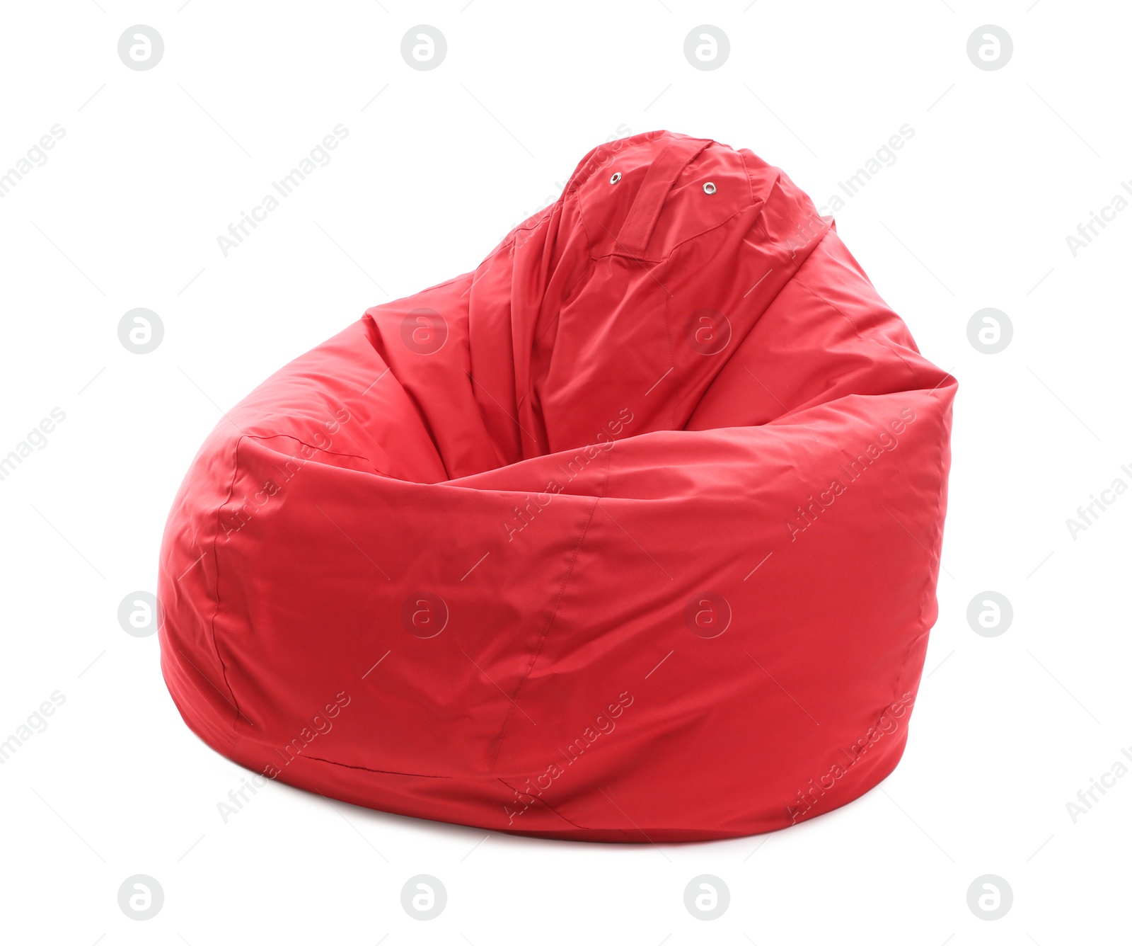 Photo of Red bean bag chair isolated on white