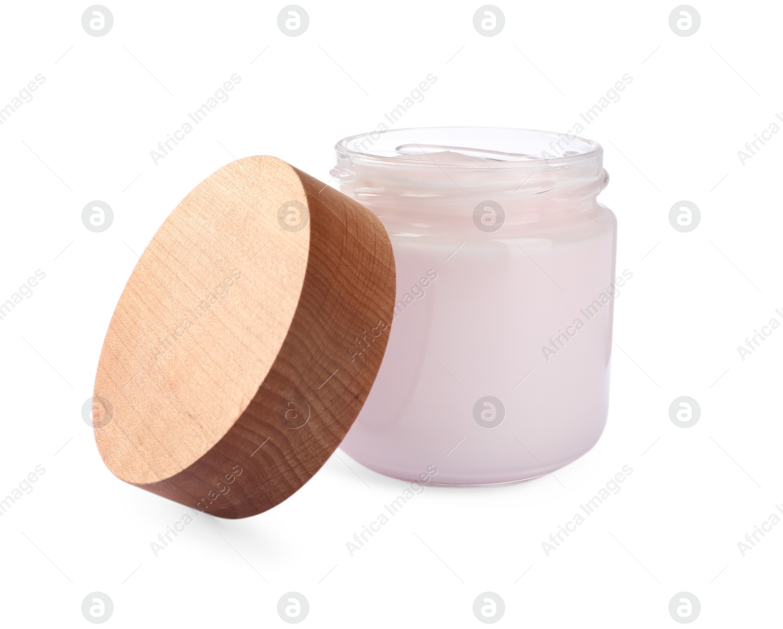 Photo of Jar of face cream isolated on white