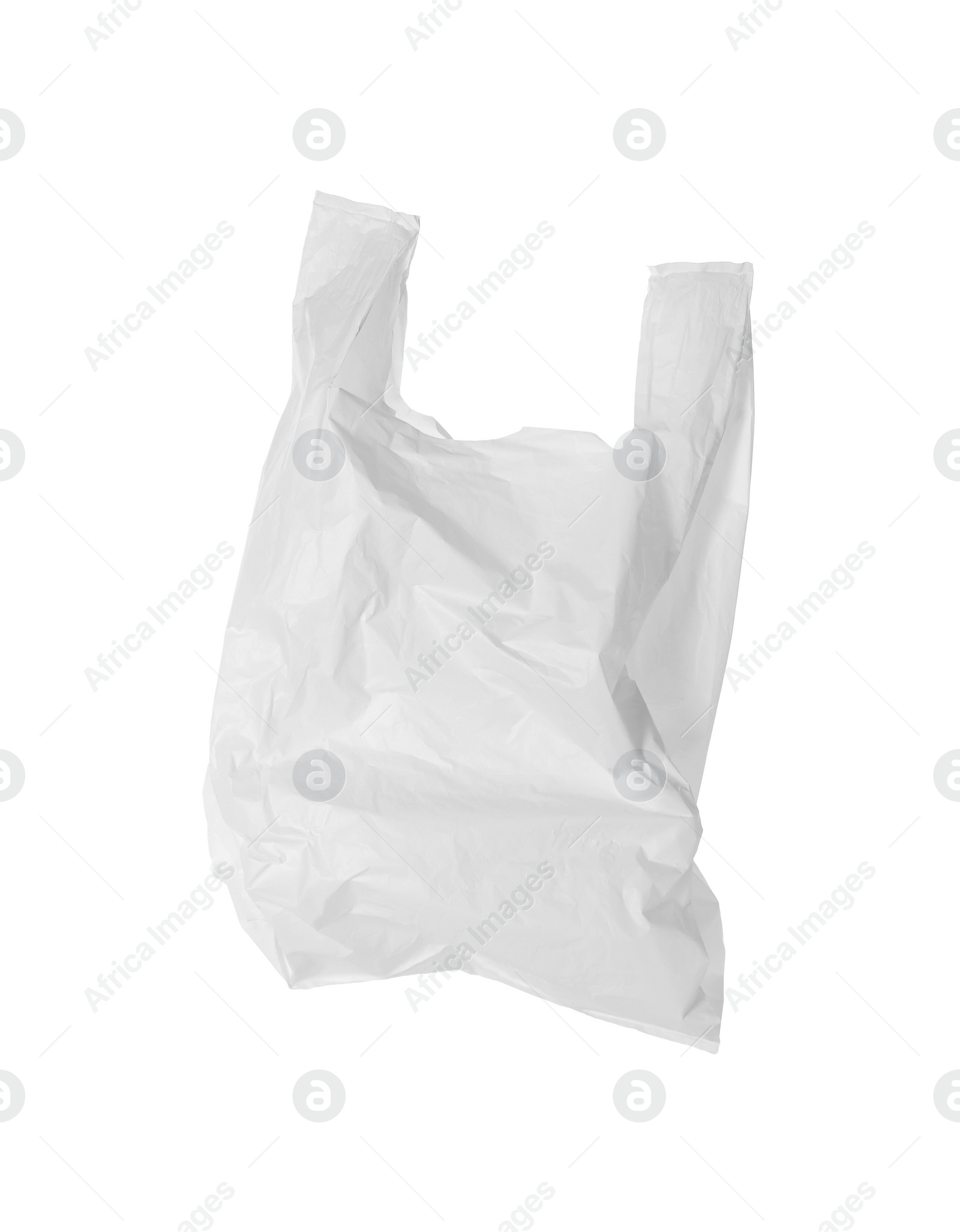 Photo of One empty plastic bag isolated on white