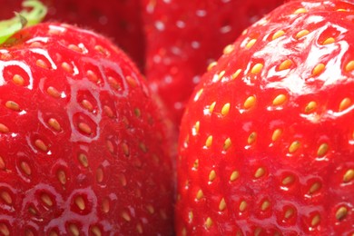Tasty fresh ripe strawberries as background, macro view. Fresh berries