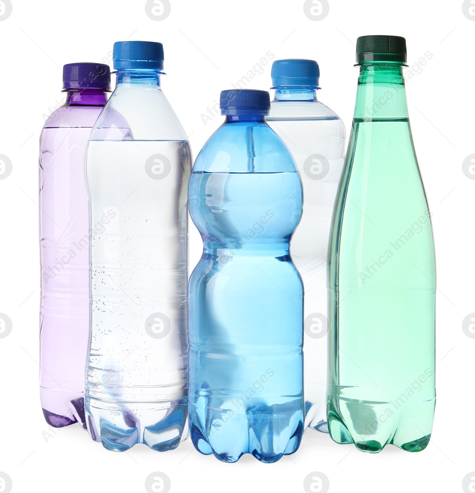 Photo of Plastic bottles with water isolated on white