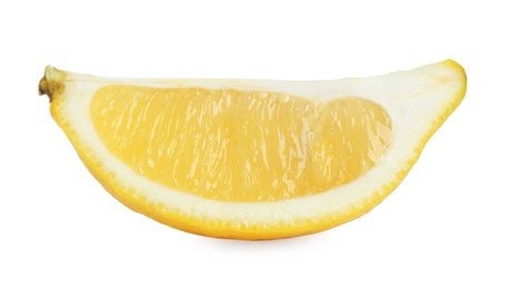 Photo of Piece of fresh lemon isolated on white