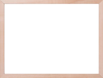 Image of Wooden frame with blank white background. Mockup for design