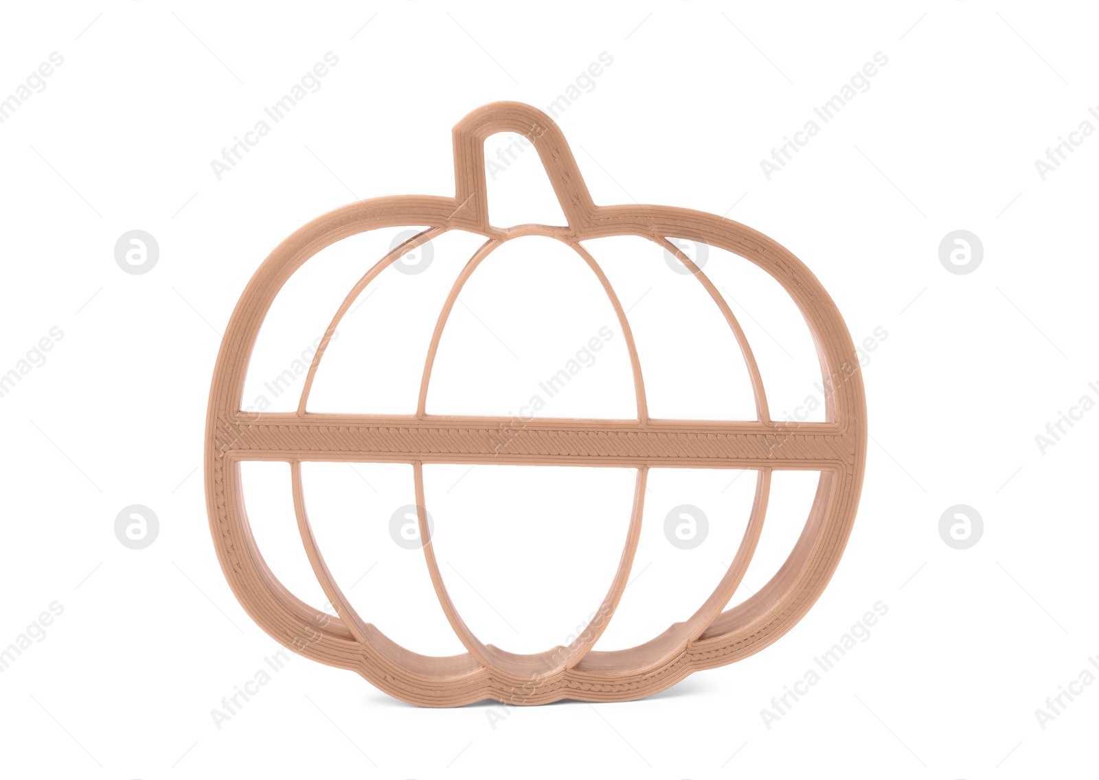 Photo of Cookie cutter in shape of pumpkin isolated on white
