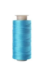 Color sewing thread on white background