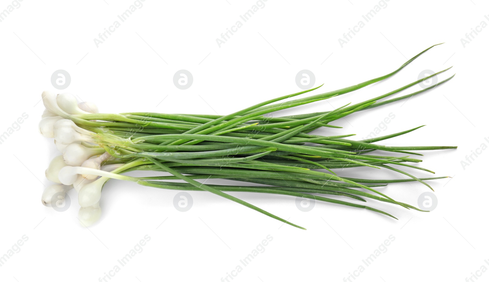 Photo of Fresh green onion on white background