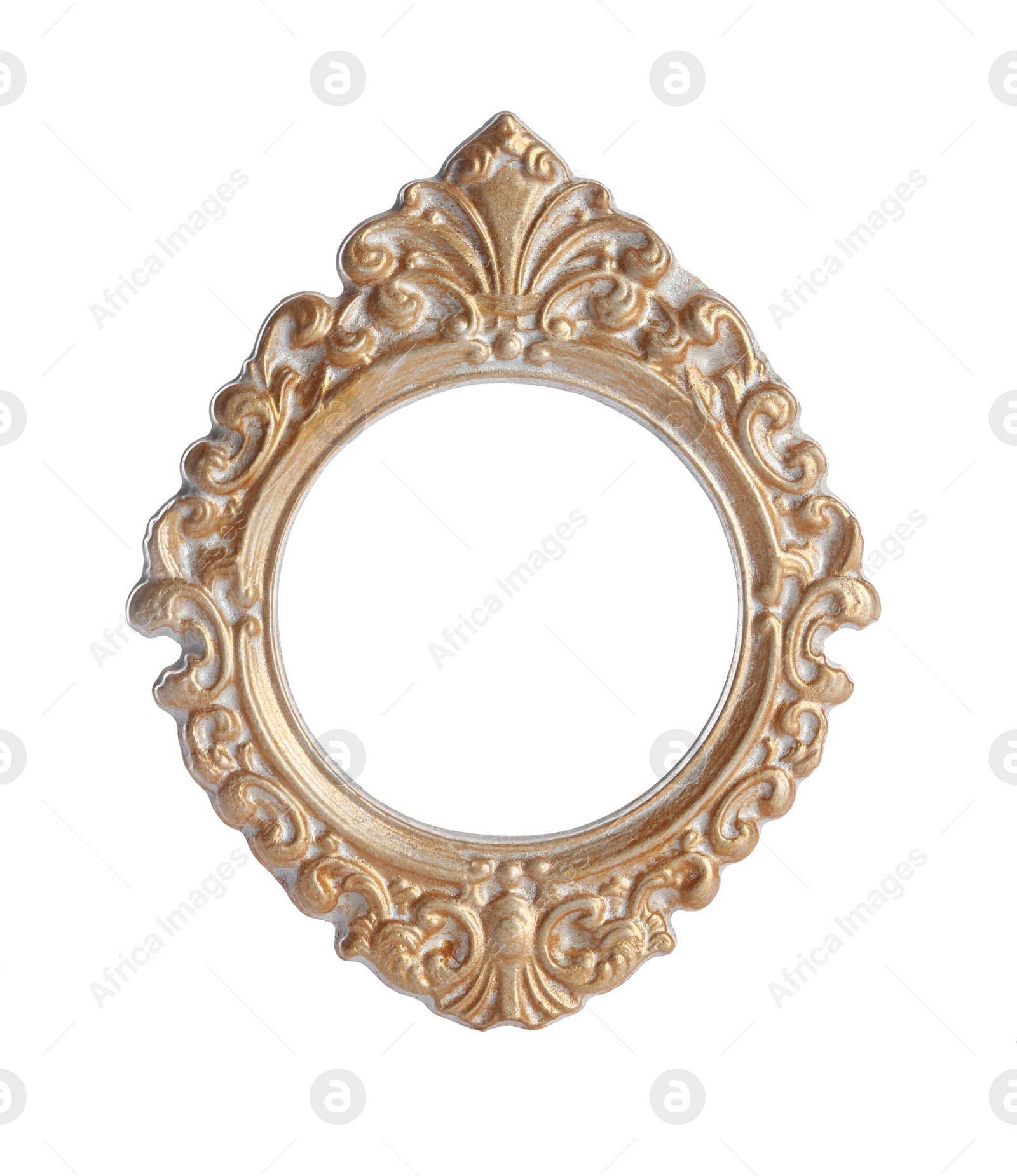 Photo of Beautiful golden vintage frame isolated on white