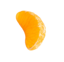 Photo of Fresh juicy tangerine segment isolated on white