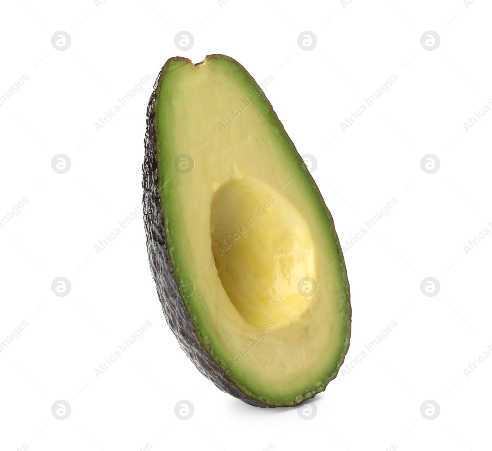 Photo of Half of ripe avocado isolated on white