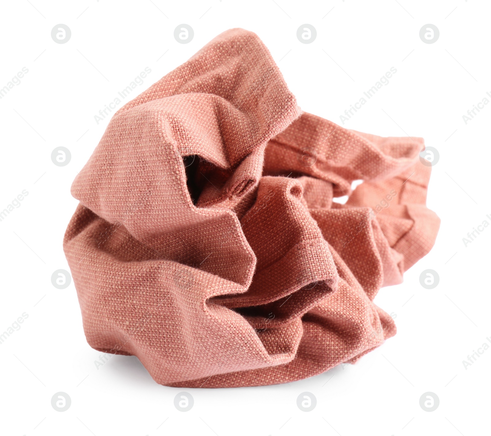 Photo of Crumpled color fabric napkin isolated on white