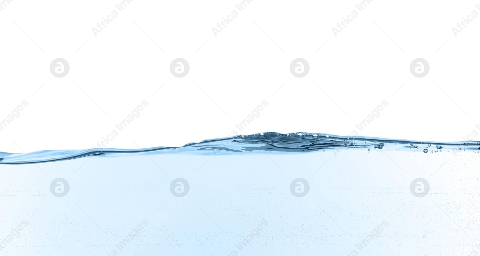 Photo of Closeup view of clear water isolated on white