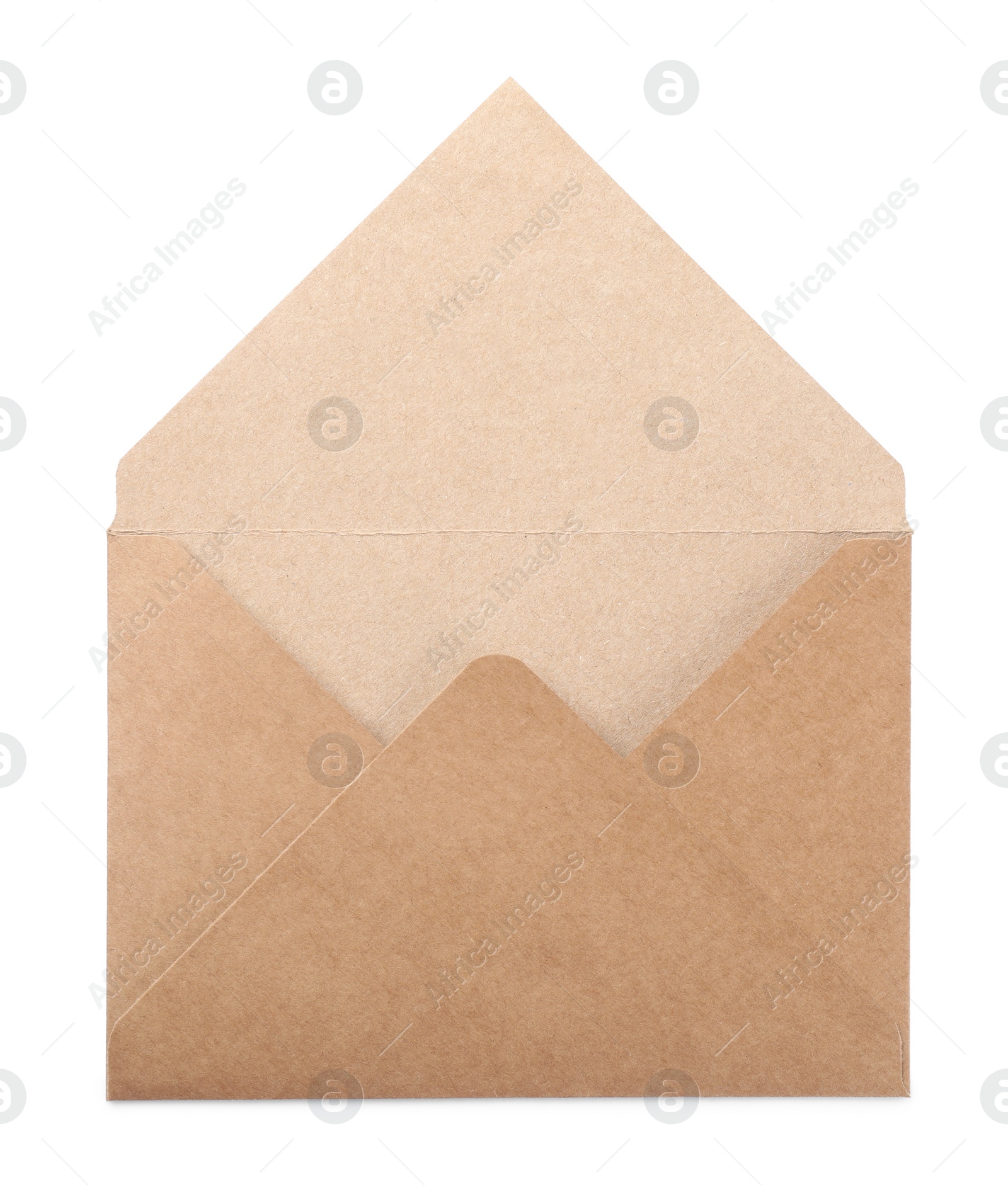 Photo of One kraft letter envelope isolated on white