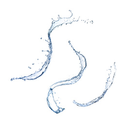 Image of Abstract splashes of water on white background