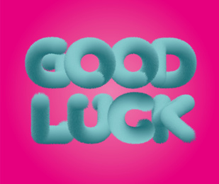 Image of Good luck wish. Creative card with text