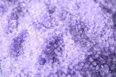 Lilac sea salt as background, closeup view