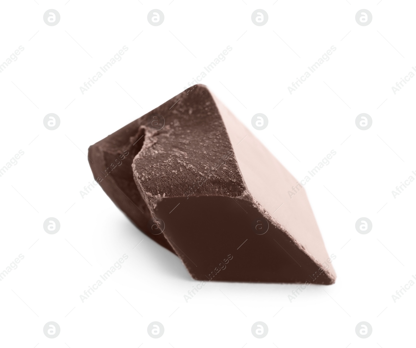 Photo of Piece of dark chocolate isolated on white